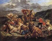 Eugene Delacroix The Lion Hunt oil painting reproduction